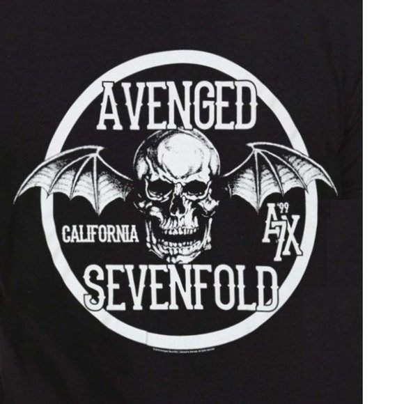 Avenged Sevenfold A7X Logo Bat metal rock Official T-Shirt M NWT - Picture 2 of 3